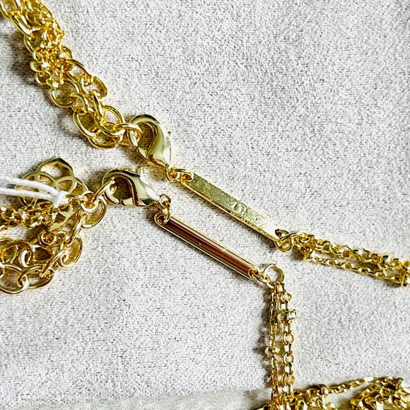 KENDRA SCOTT Elisa Multi Strand Gold Necklace In Iridescent Drusy - NFS PLS READ - Picture 7 of 16